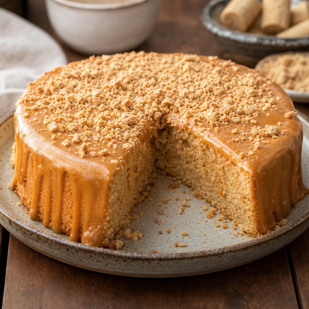 Receita de Bolo de Pacoca Facil e Deliciosa para Sobremesa
