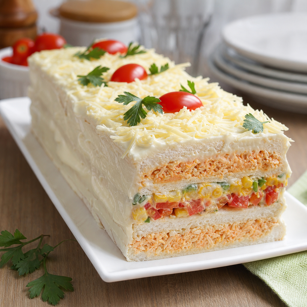 Receita de Torta Fria de Frango Facil e Deliciosa para o Dia a Dia