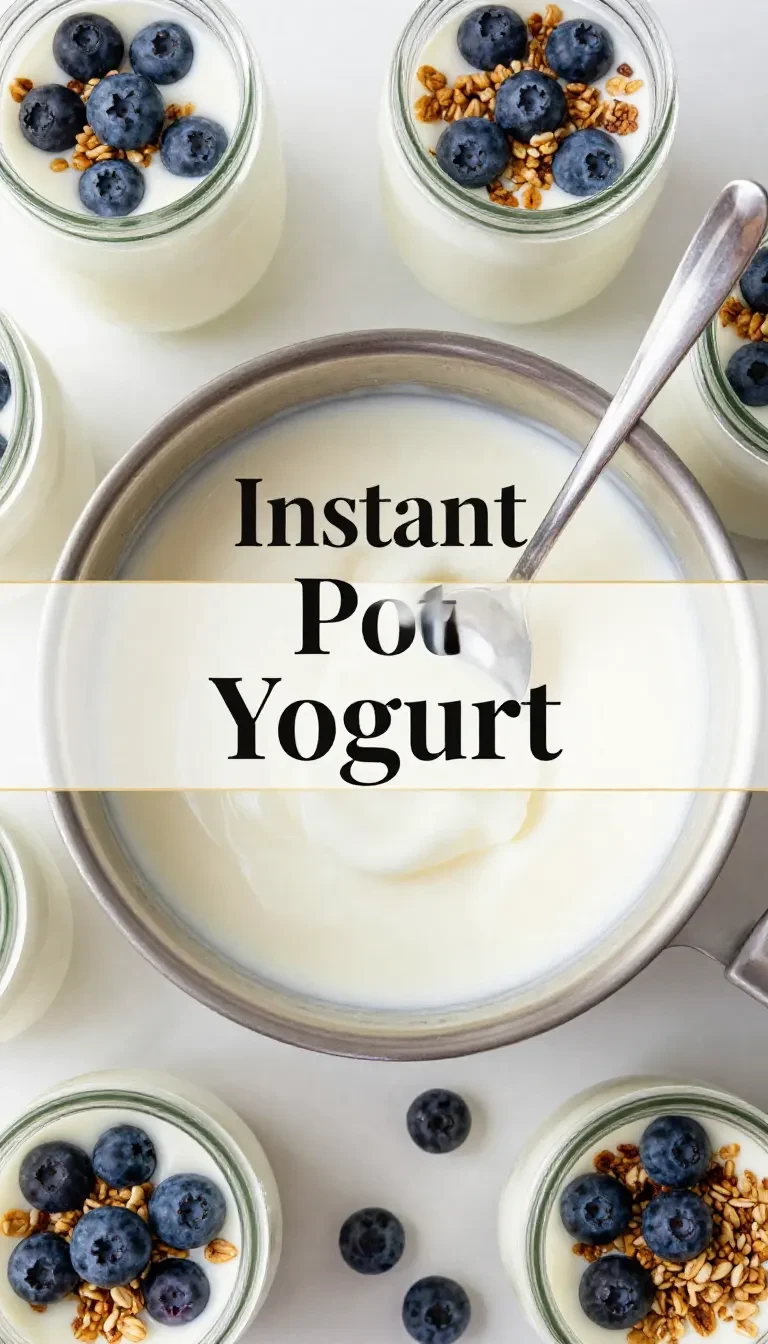 Uma tigela de iogurte caseiro feito na Instant Pot, decorada com frutas frescas.