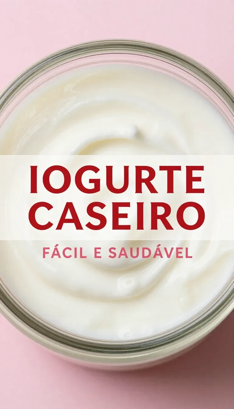 Imagem de iogurte caseiro sendo preparado em uma tigela branca.