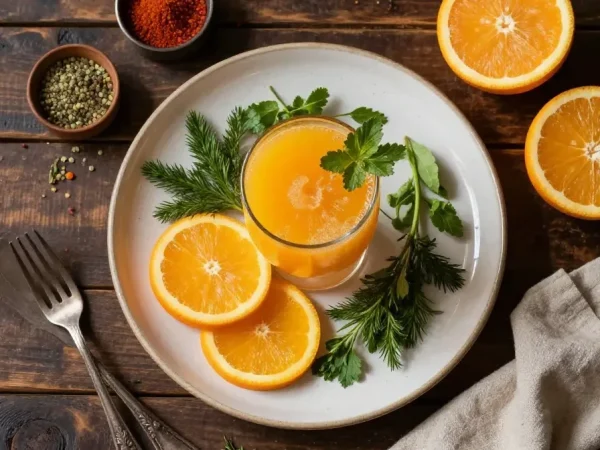 Copo Refrescante de Suco de Laranja
